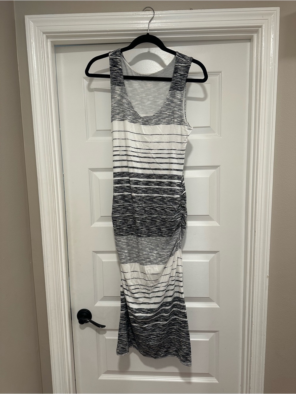 Athleta Black & White Striped Midi Tank Dress